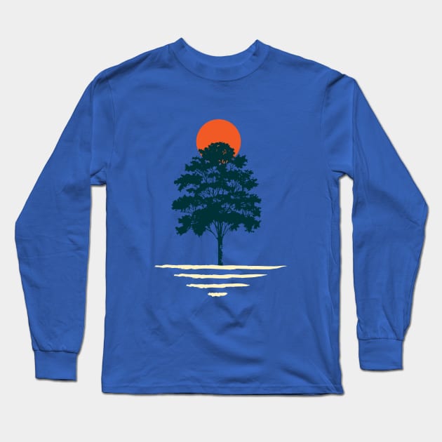 Minimalist Abstract Nature Art #32 Elegant Tree Long Sleeve T-Shirt by Insightly Designs